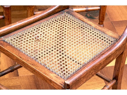 Thumbnail: Set of 4 antique armless side chairs