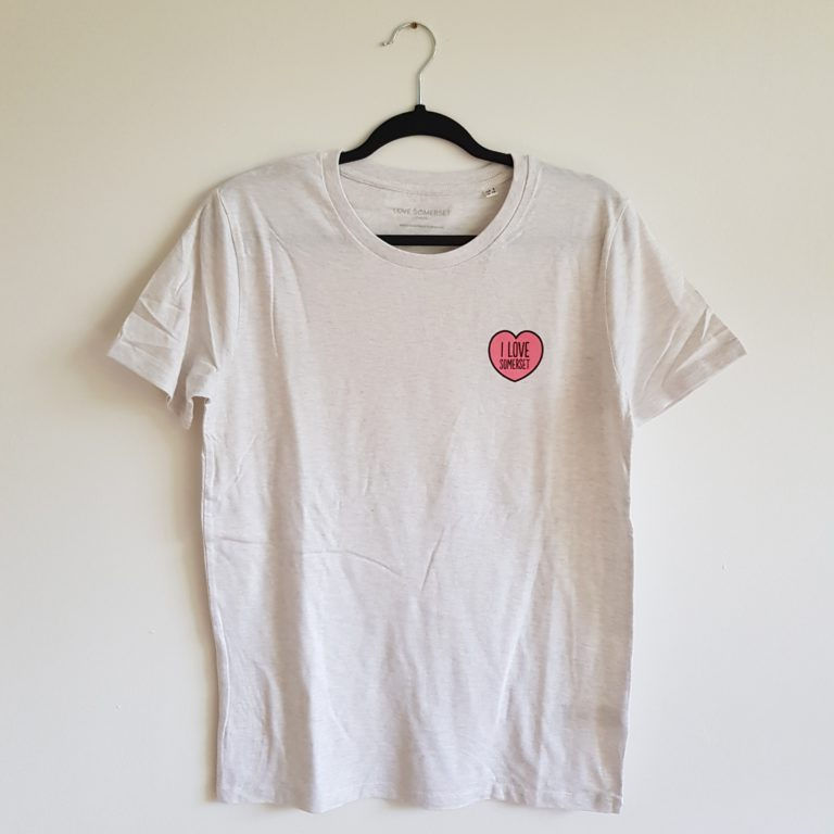 Thumbnail: ‘I Love Somerset’ unisex t-shirt hanging