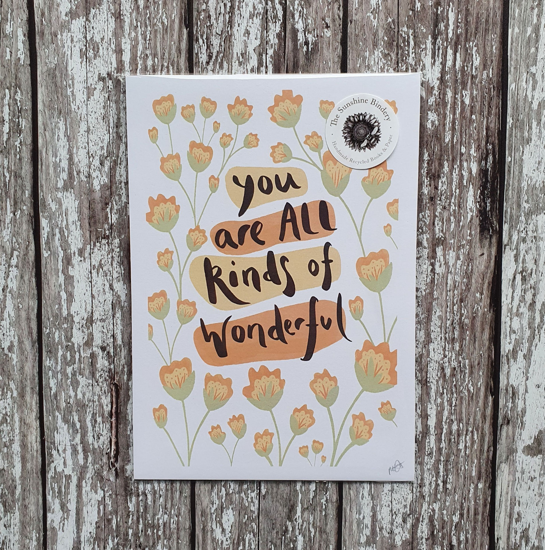 'You Are All Kinds of Wonderful' print - The Sunshine Bindery