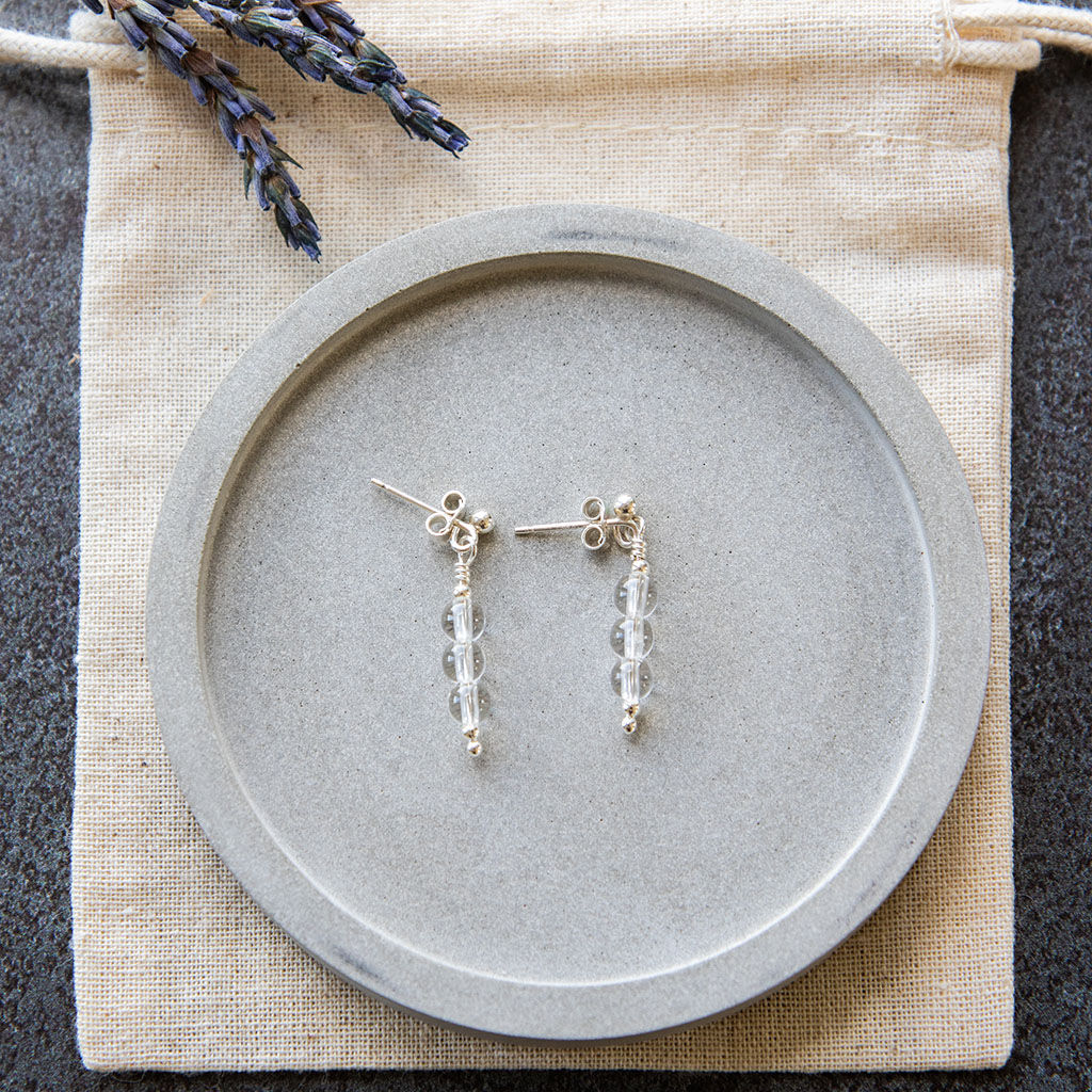 Crystal quartz droplet earrings