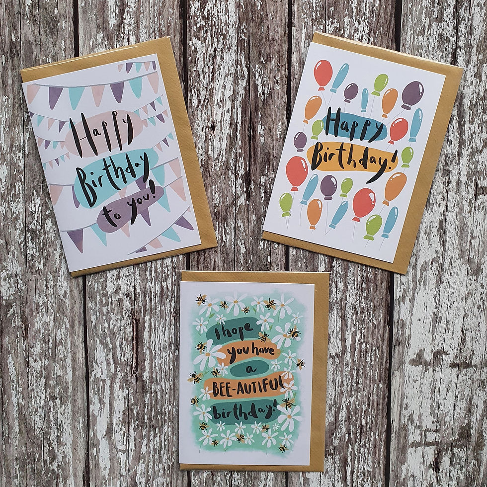 Thumbnail: 'Happy Birthday' card - The Sunshine Bindery