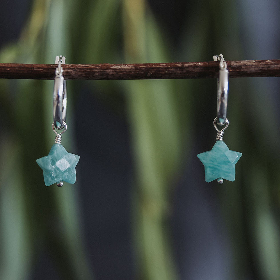 Thumbnail: Amazonite star hoops
