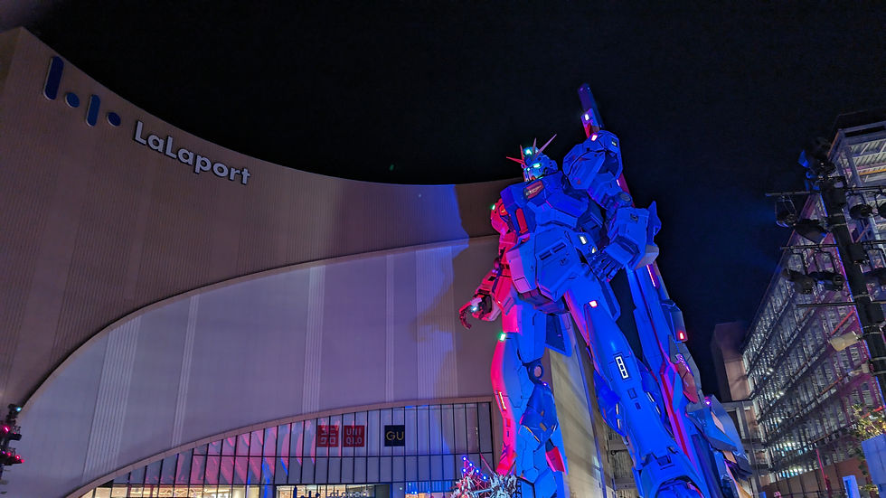 Huge Gundam Statue outside of mall
