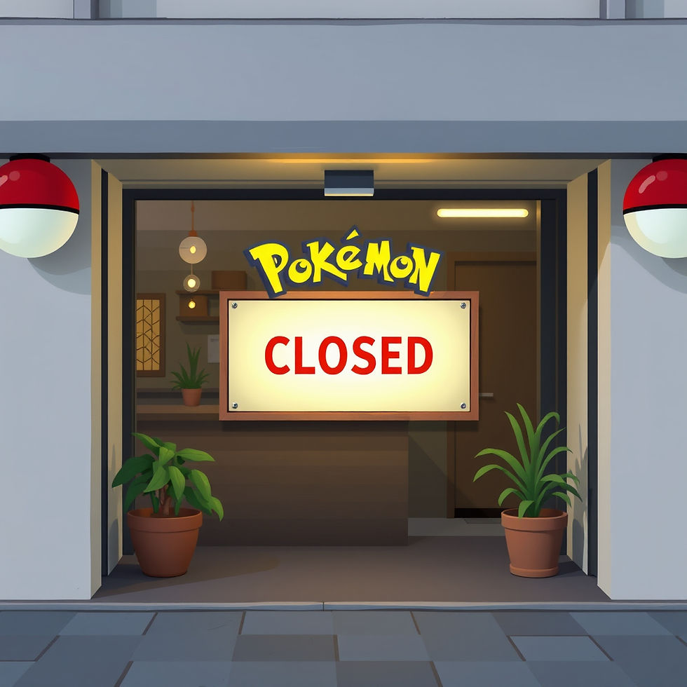 Pokémon Cafe Tokyo Closing Sign