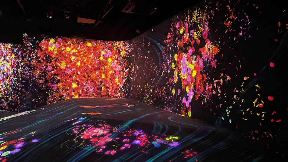 Digital Art room with flowers and petals