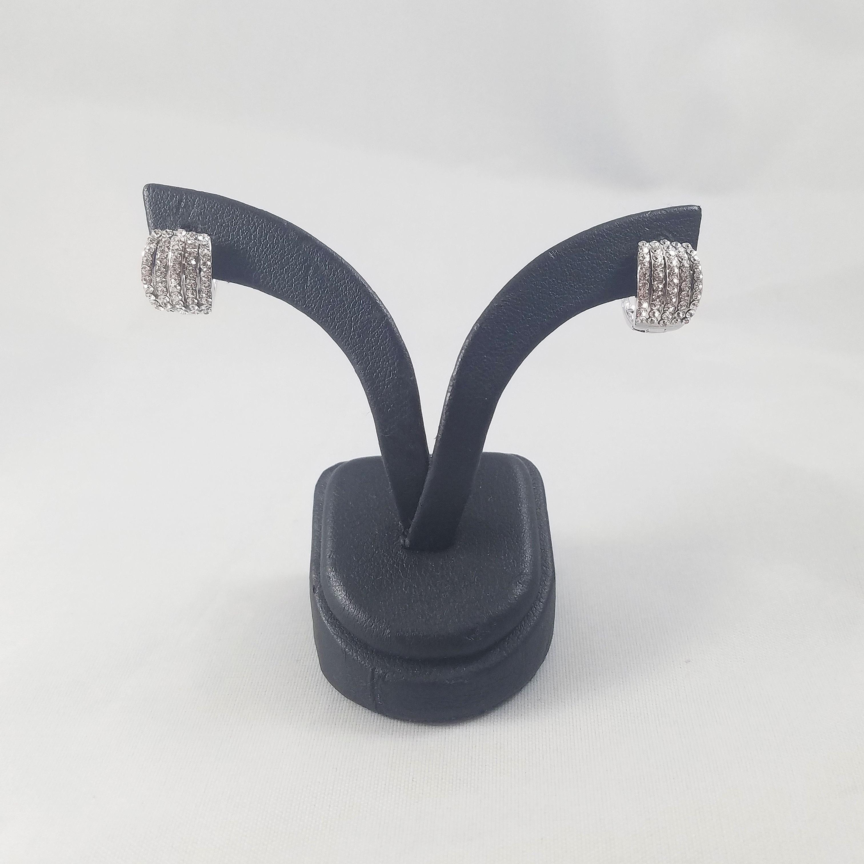 Shell Huggie Earrings Rhodium