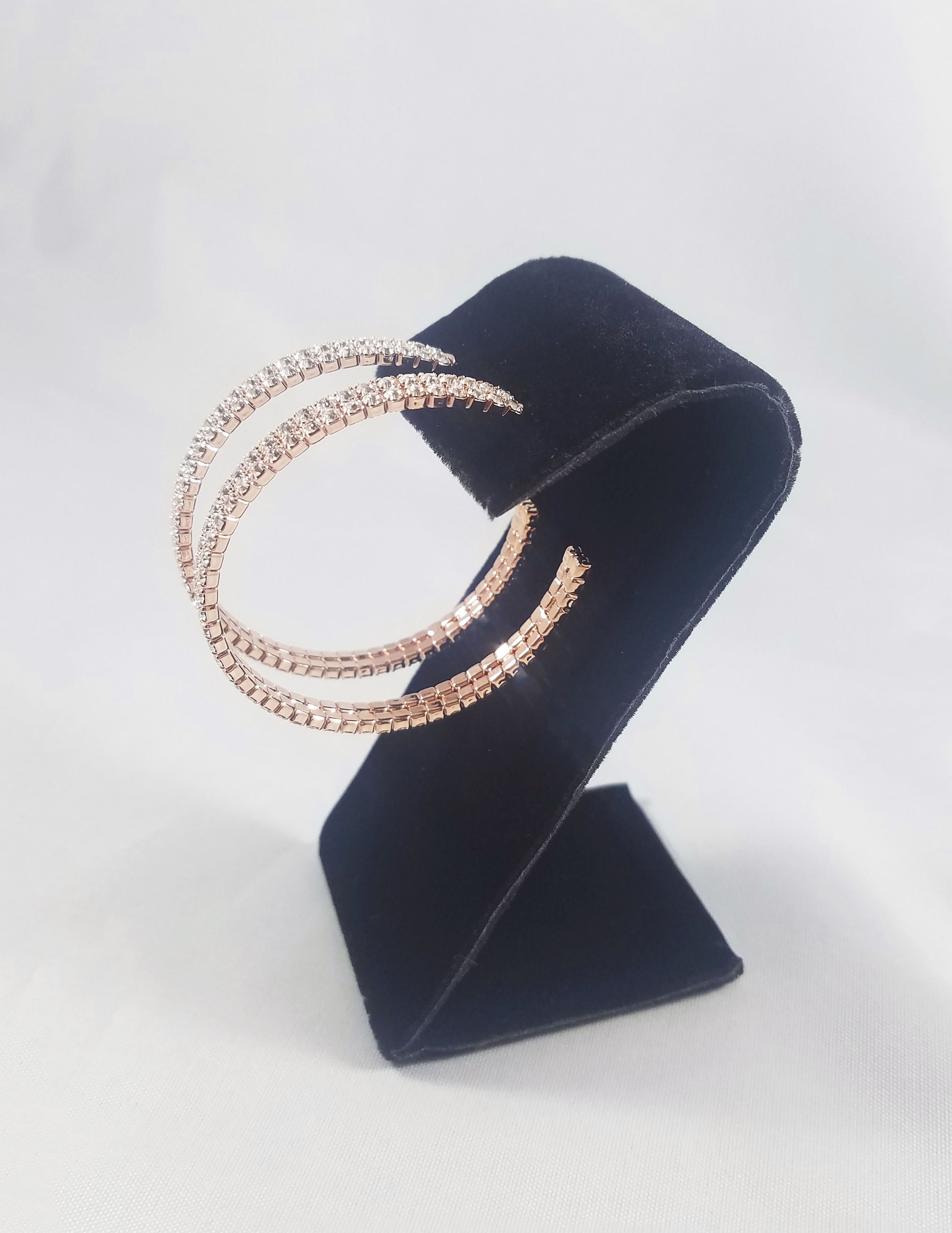 Large 2 Line Hoop Earrings Rosegold