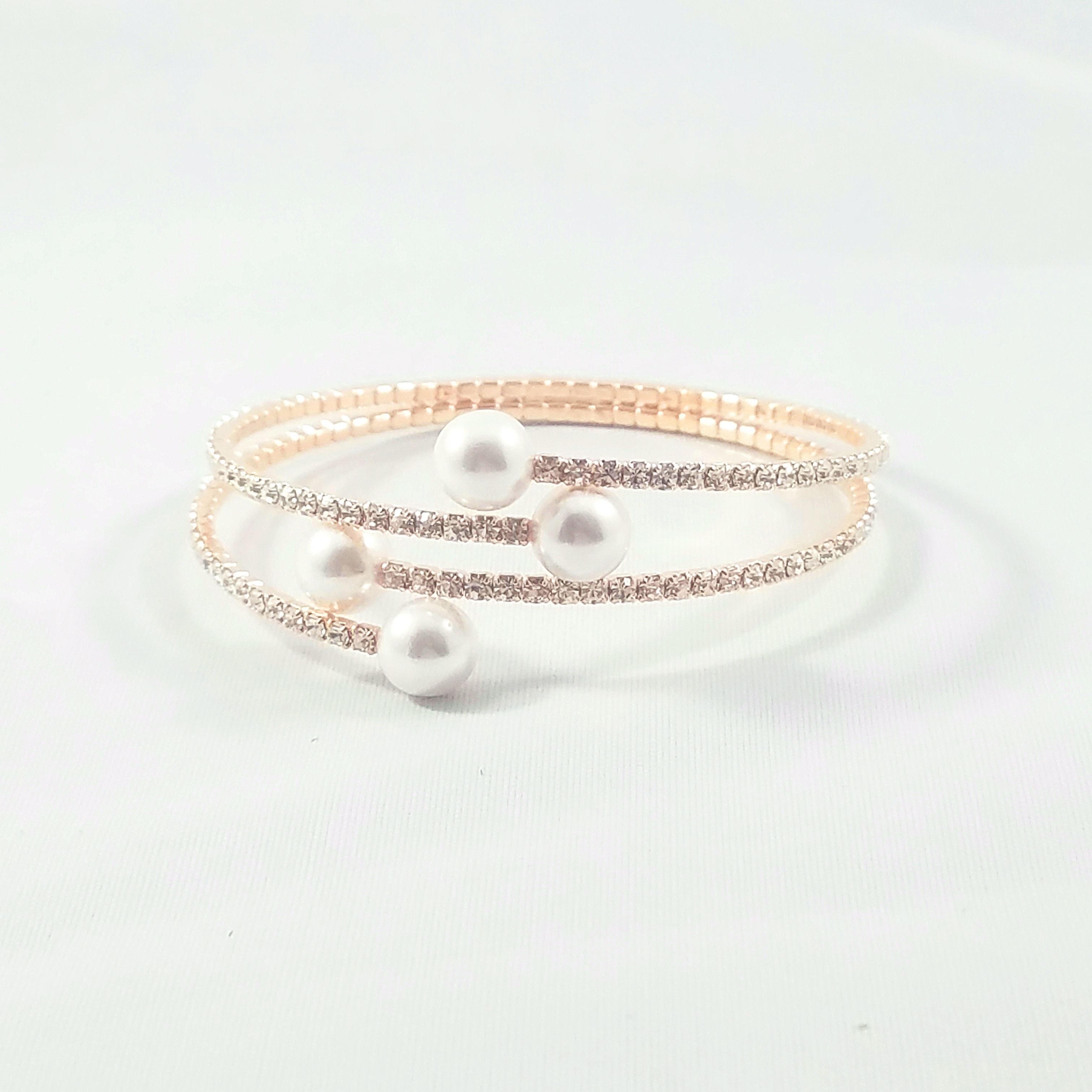 4 Pearl Bangle Rosegold