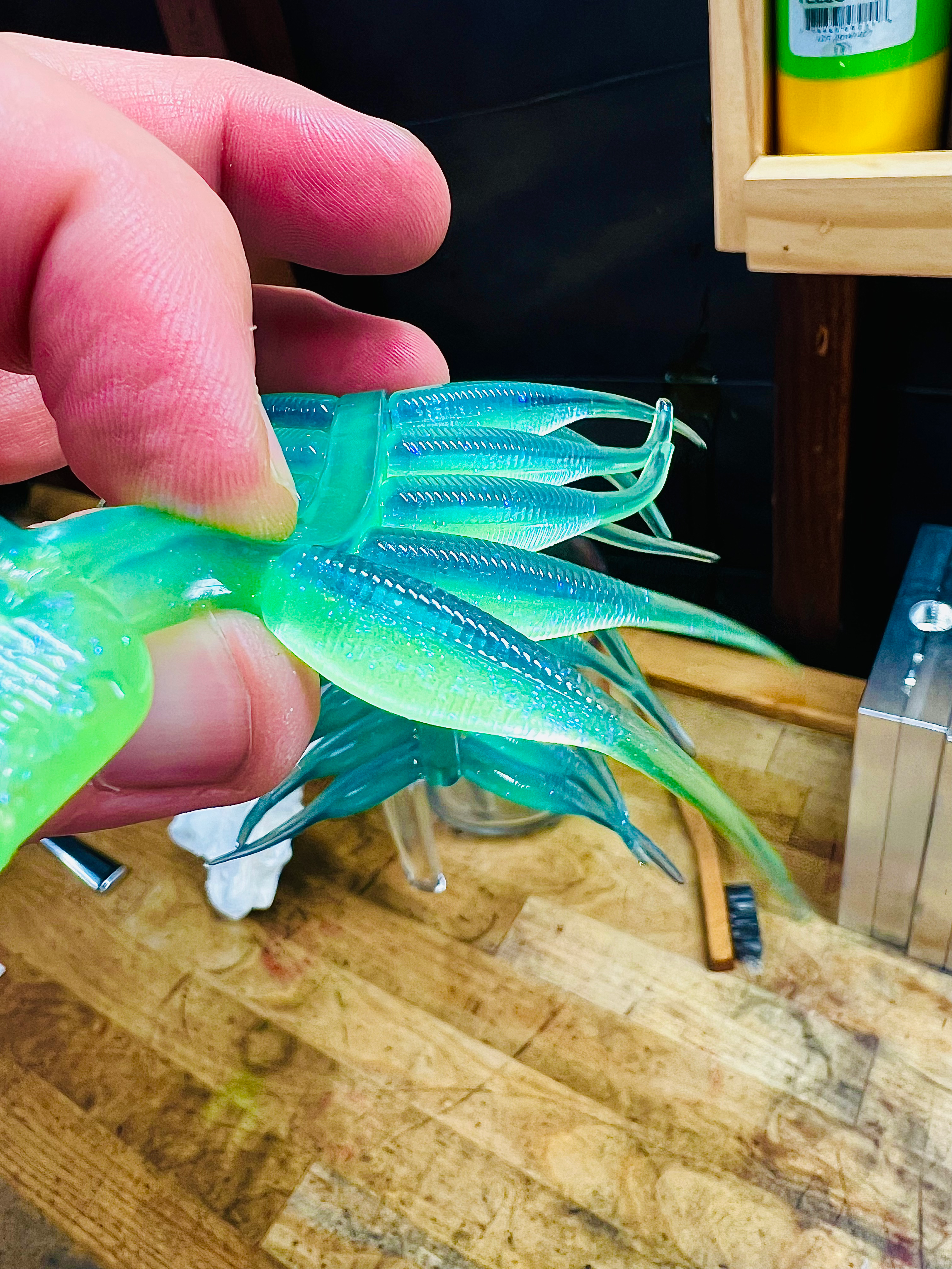 2" Classic Tail - Blue/Chartreuse