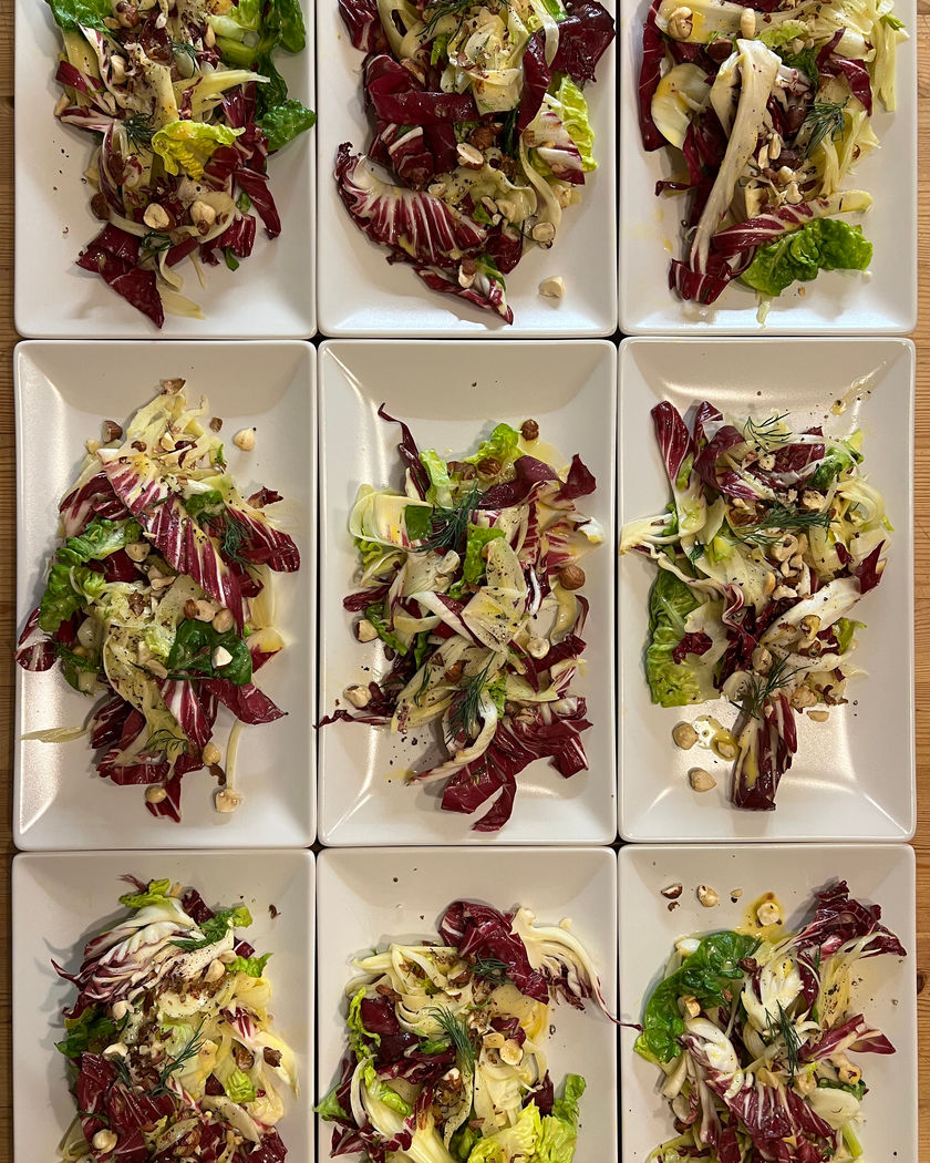 A fresh salad for a catered meal