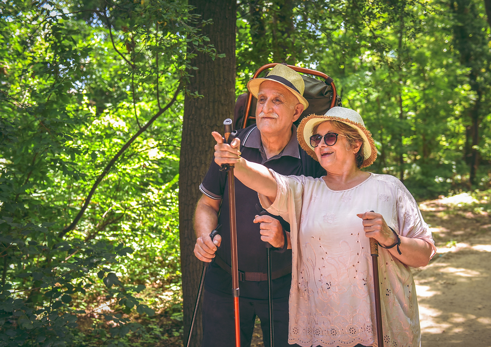 Retirees staying active and healthy through fitness and outdoor activities