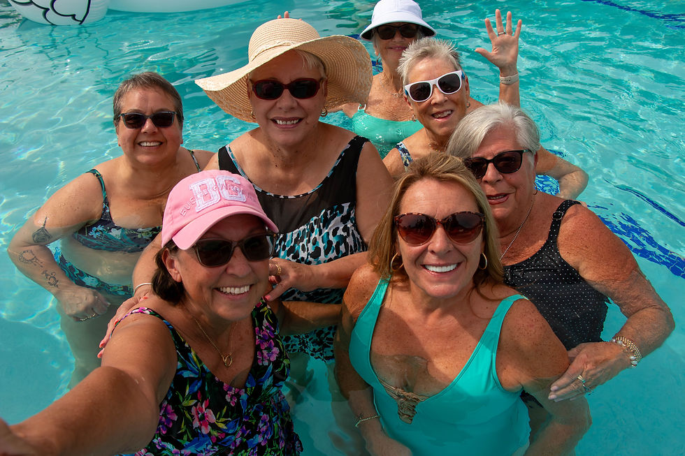 Active adults enjoying outdoors in sunny Florida community