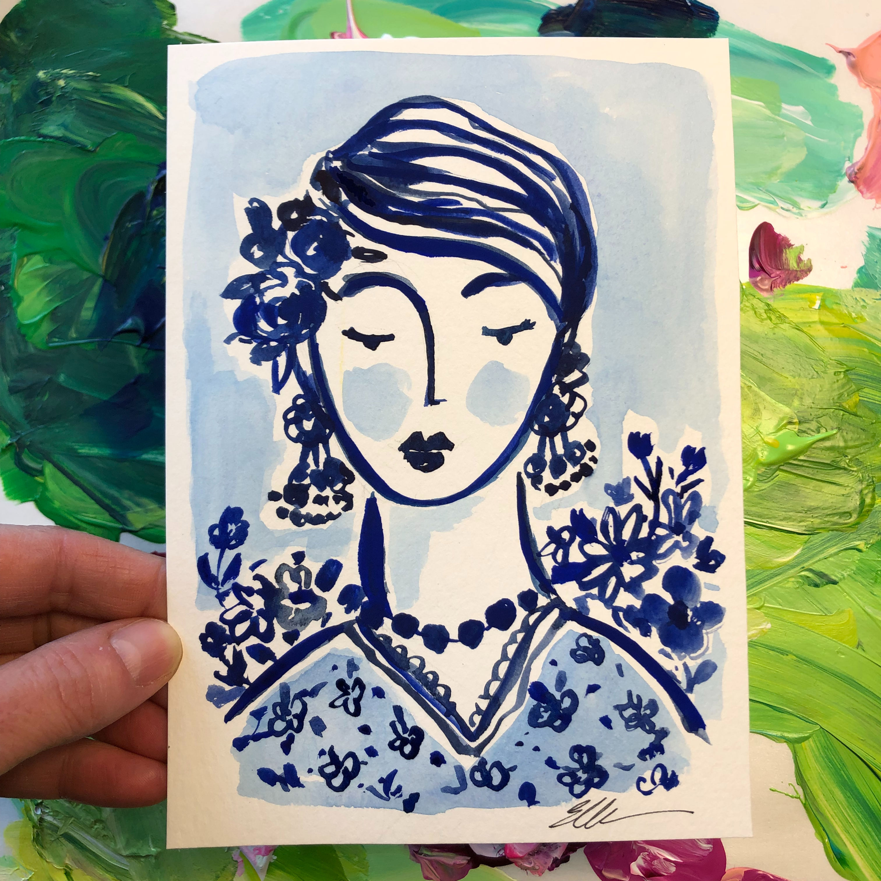 “Introspective “ Original Watercolor 