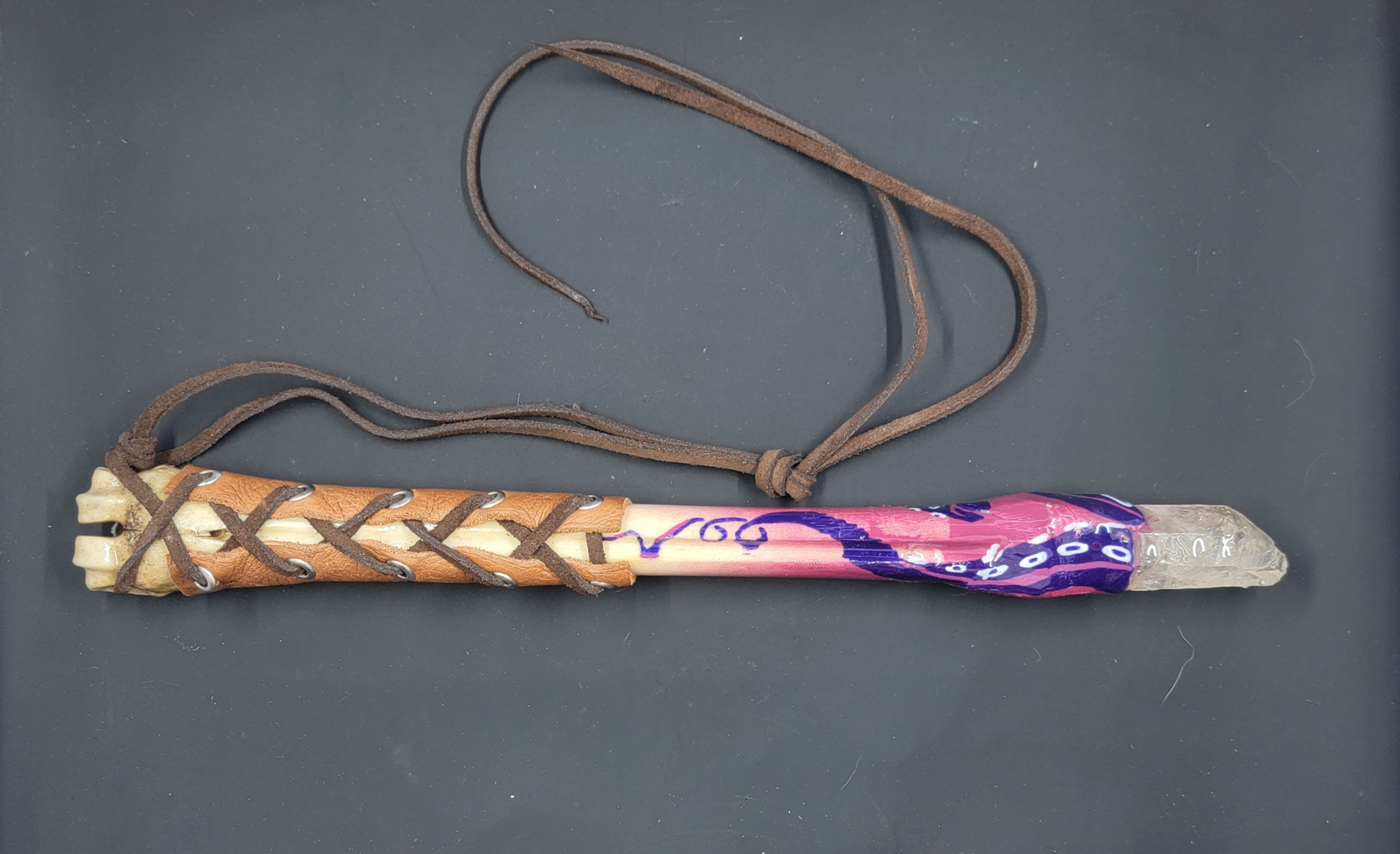 Bone and quartz tentacle wand