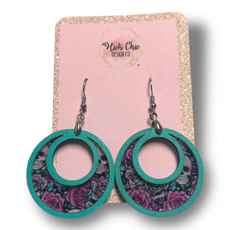 Thumbnail: Turquoise Skulls Inlay Earrings