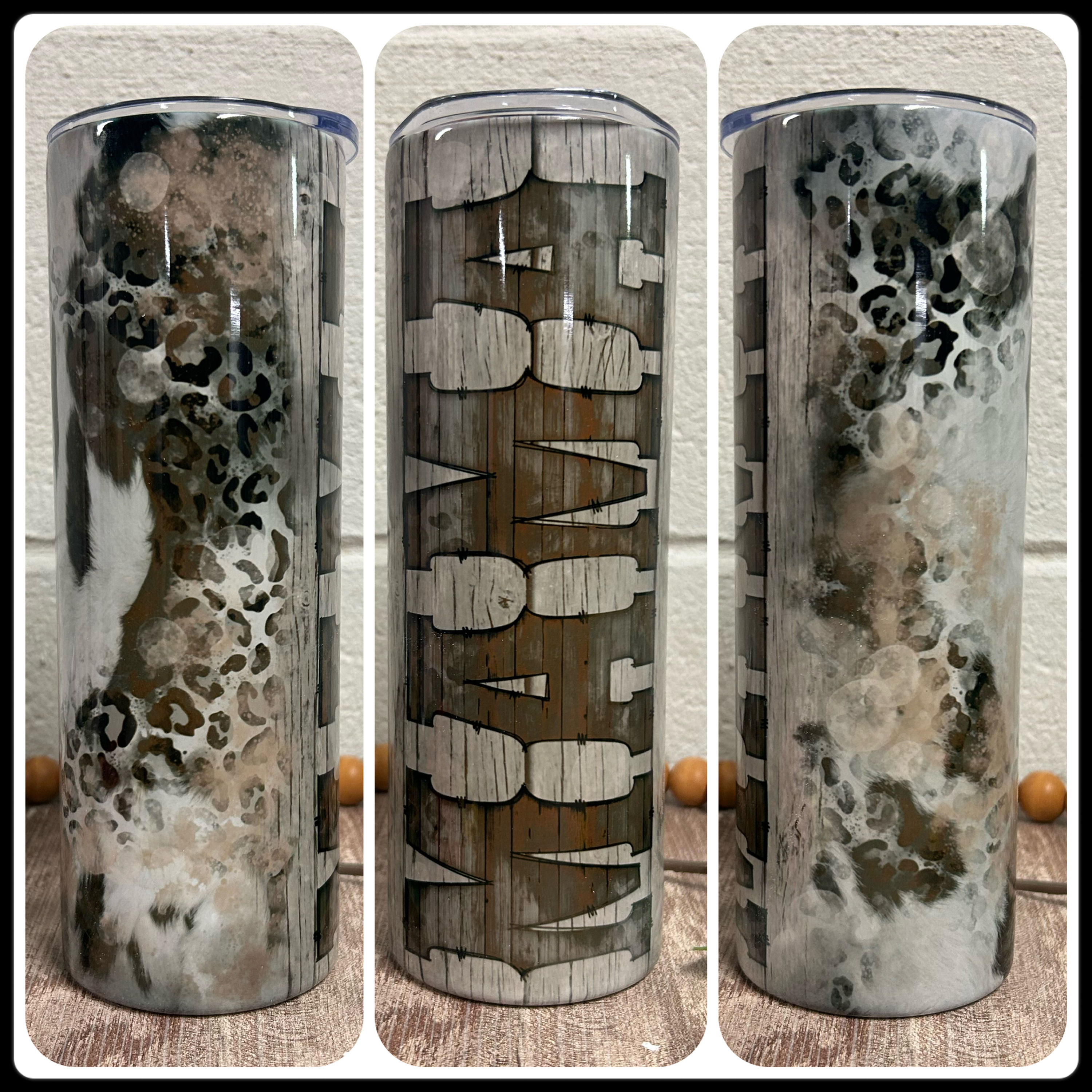 MAMA Leopard/Cow Print Tumbler