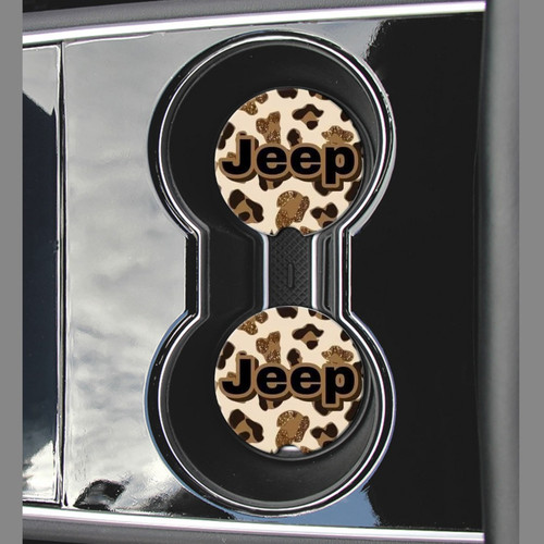 Leopard Jeep Car Coaster Pack Hick Chic Design Co.