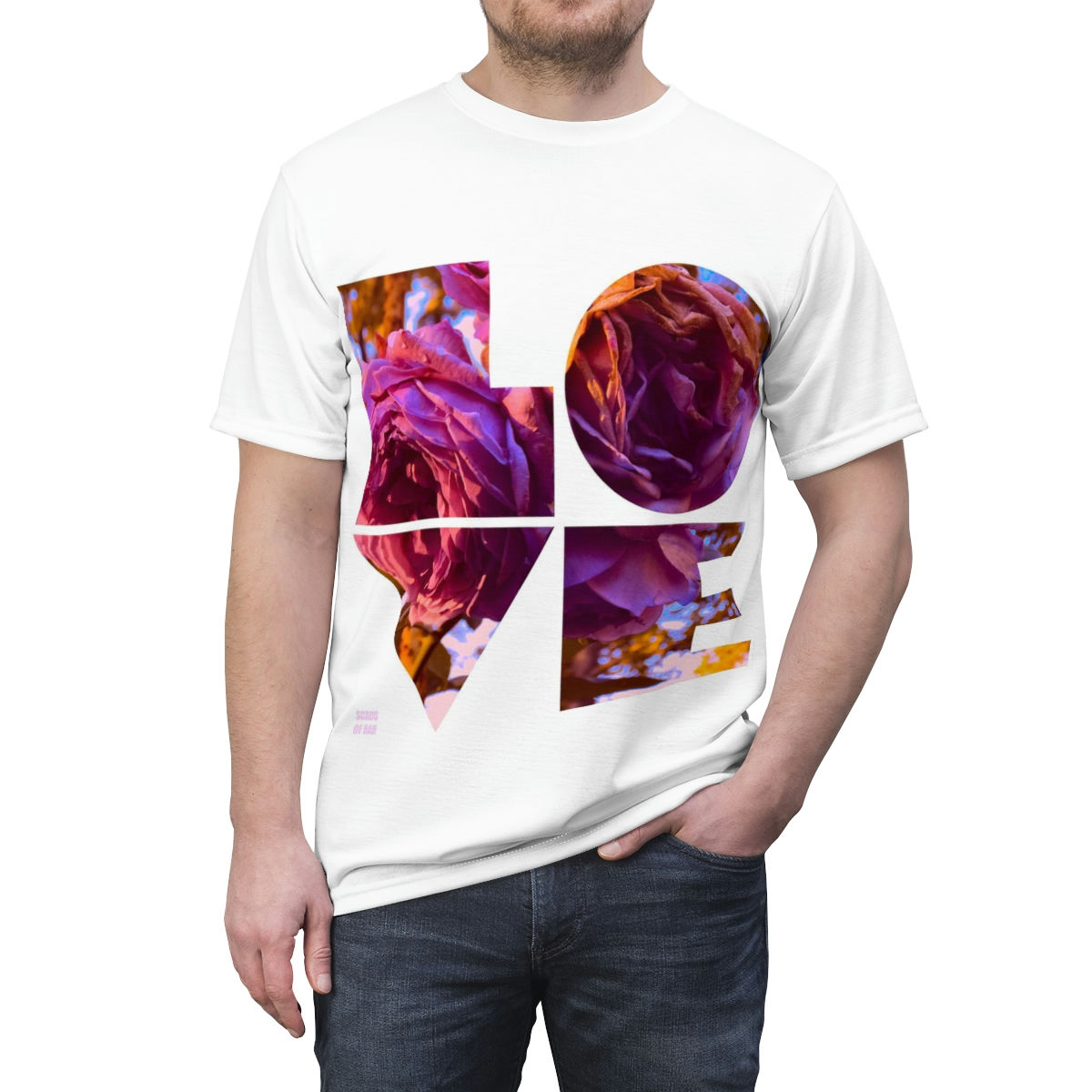 Love And Roses Unisex Cut & Sew Tee