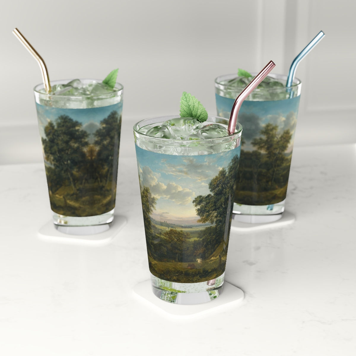 Bucolic Scenery with Cows Pint Glass, 16oz