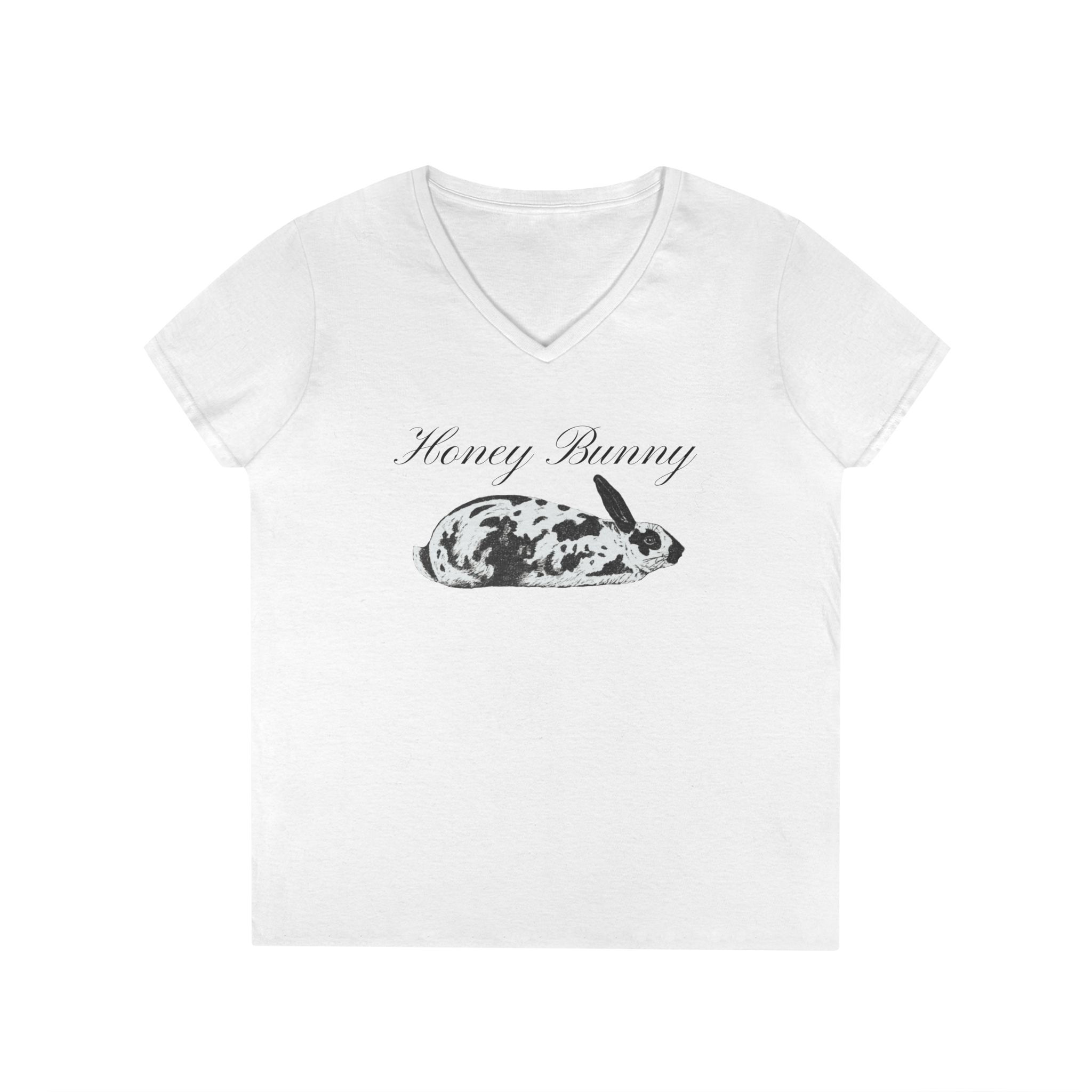Honey Bunny Ladies' V-Neck T-Shirt | Perfect for Spring & Easter 6 sizes)
