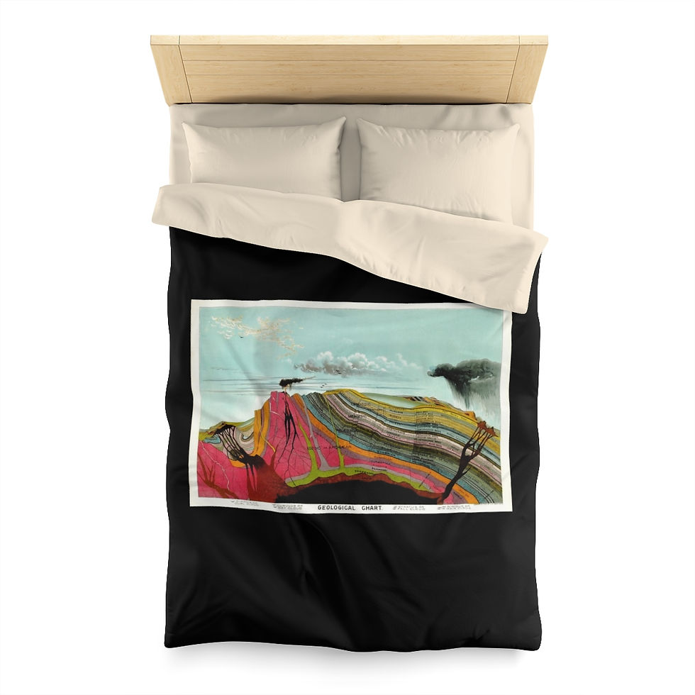 Thumbnail: Microfiber Duvet Cover - Geological Chart, Volcano (2 variants)