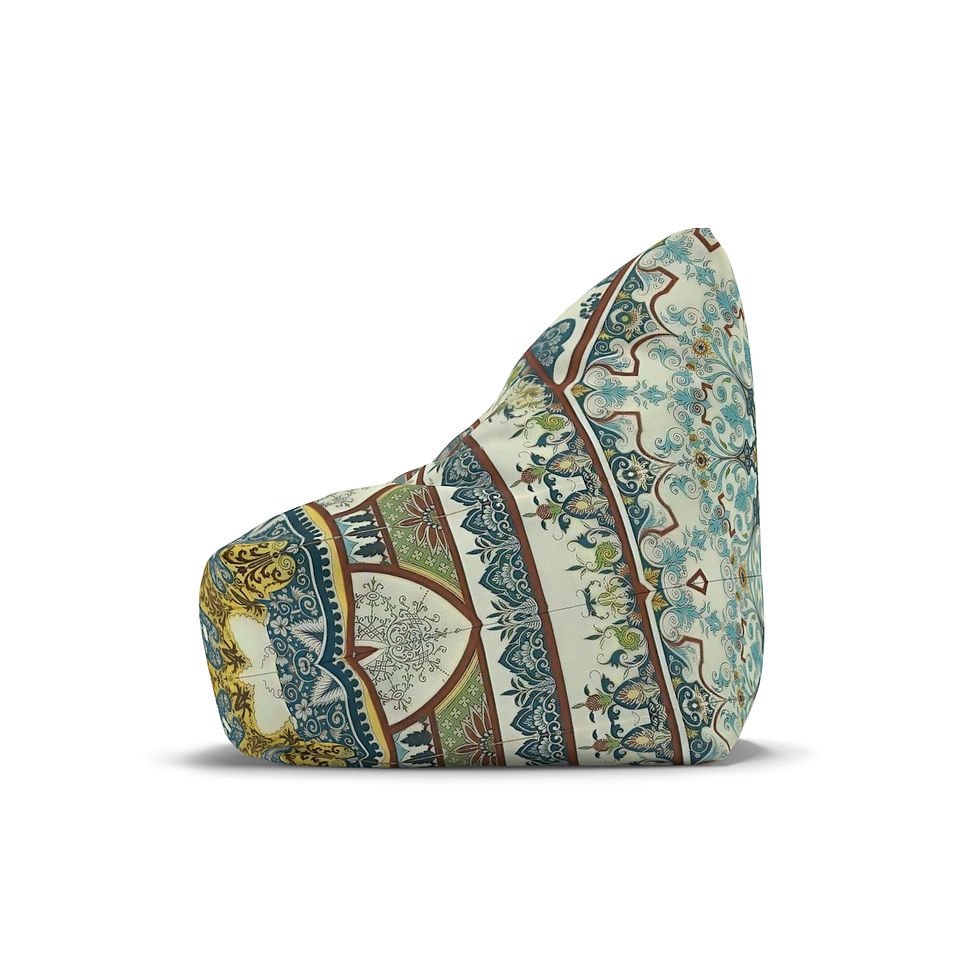 Thumbnail: Blue Flourish Bean Bag Chair Cover (2 sizes, No Filling)