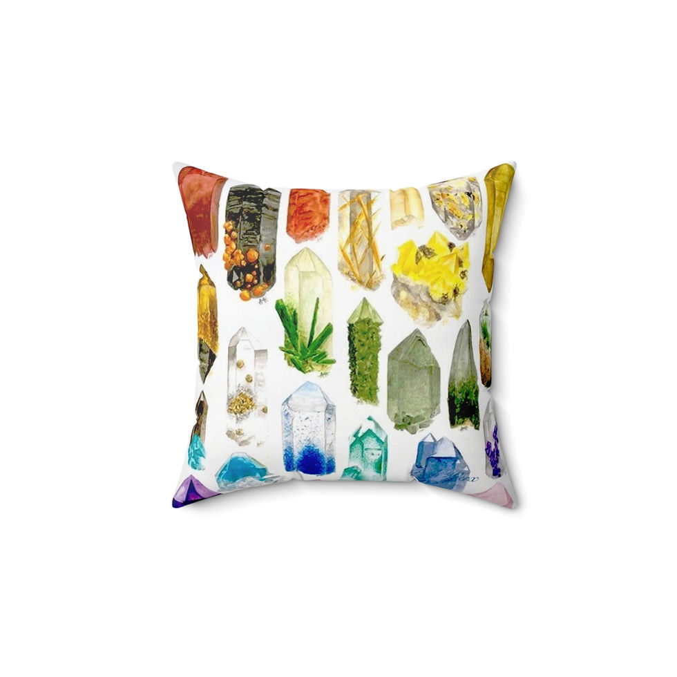Thumbnail: Gemstones 2 Faux Suede Square Pillow