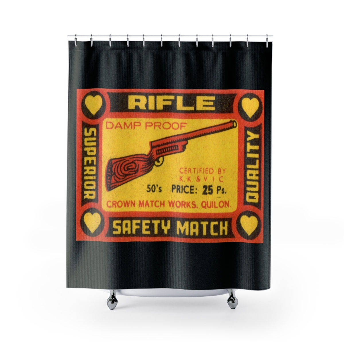 Rifle Safety Match Shower Curtain
