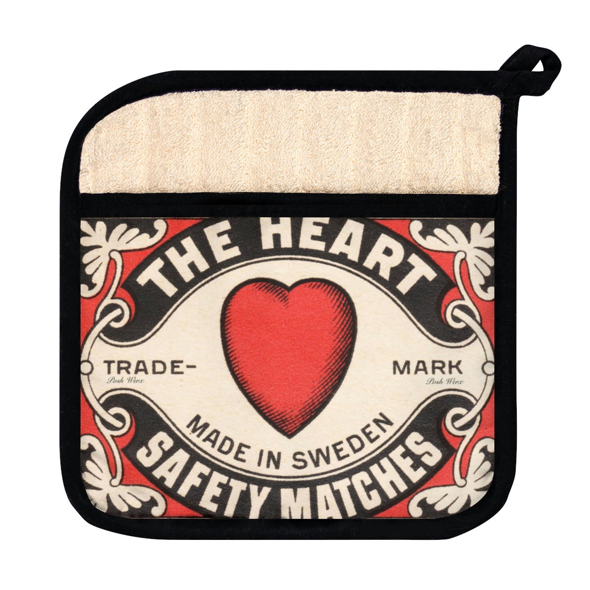 The Heart Safety Matches Pot Holder with Pocket