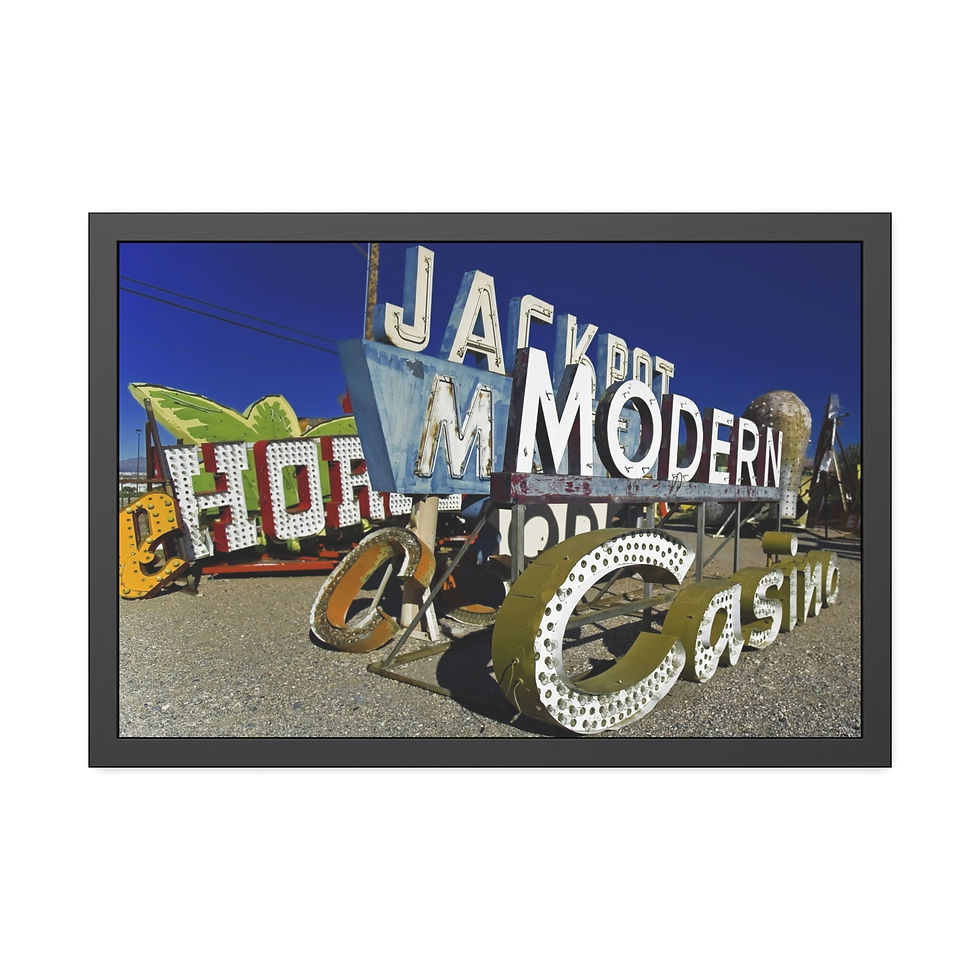 Thumbnail: Modern Jackpot Framed Photo Art - Vintage Vegas Neon Casino Signs, 7 variants