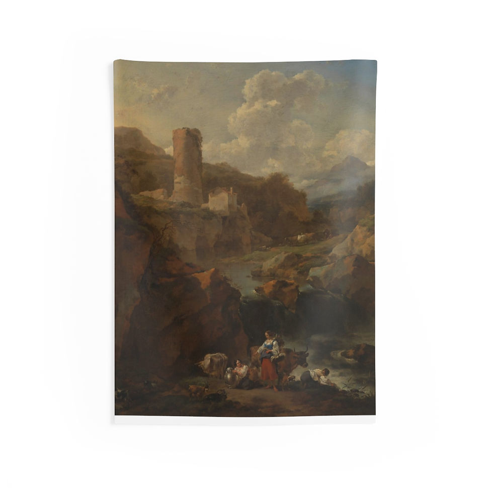 Thumbnail: Pastoral Milk Maid Indoor Wall Tapestries (5 variants)