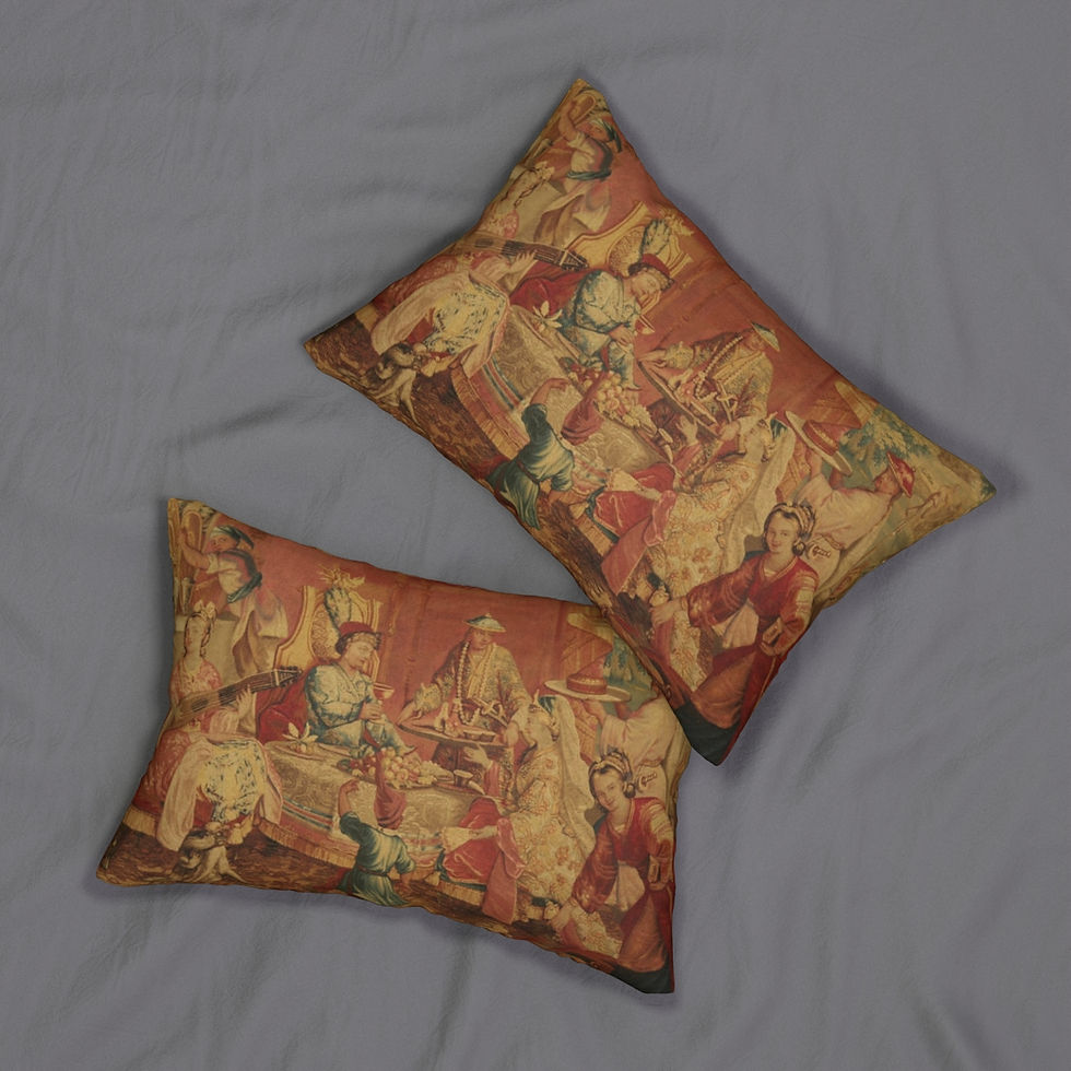French Tapestry #2 Spun Polyester Lumbar Pillow