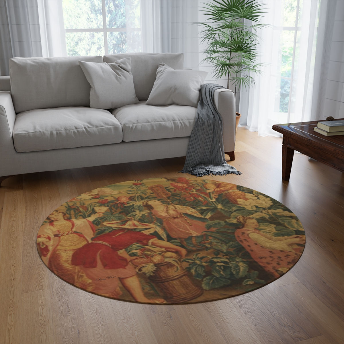 French Tapestry Round Rug