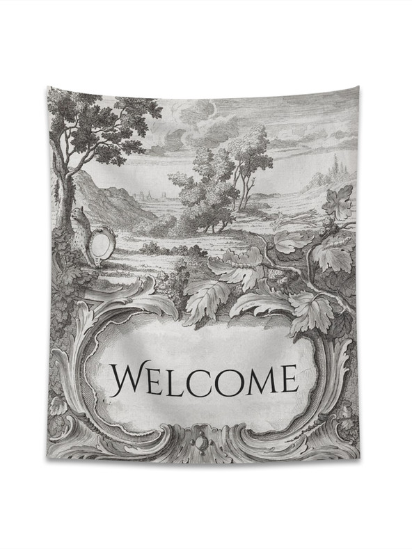 French Toile Welcome Wall Hanging/Banner