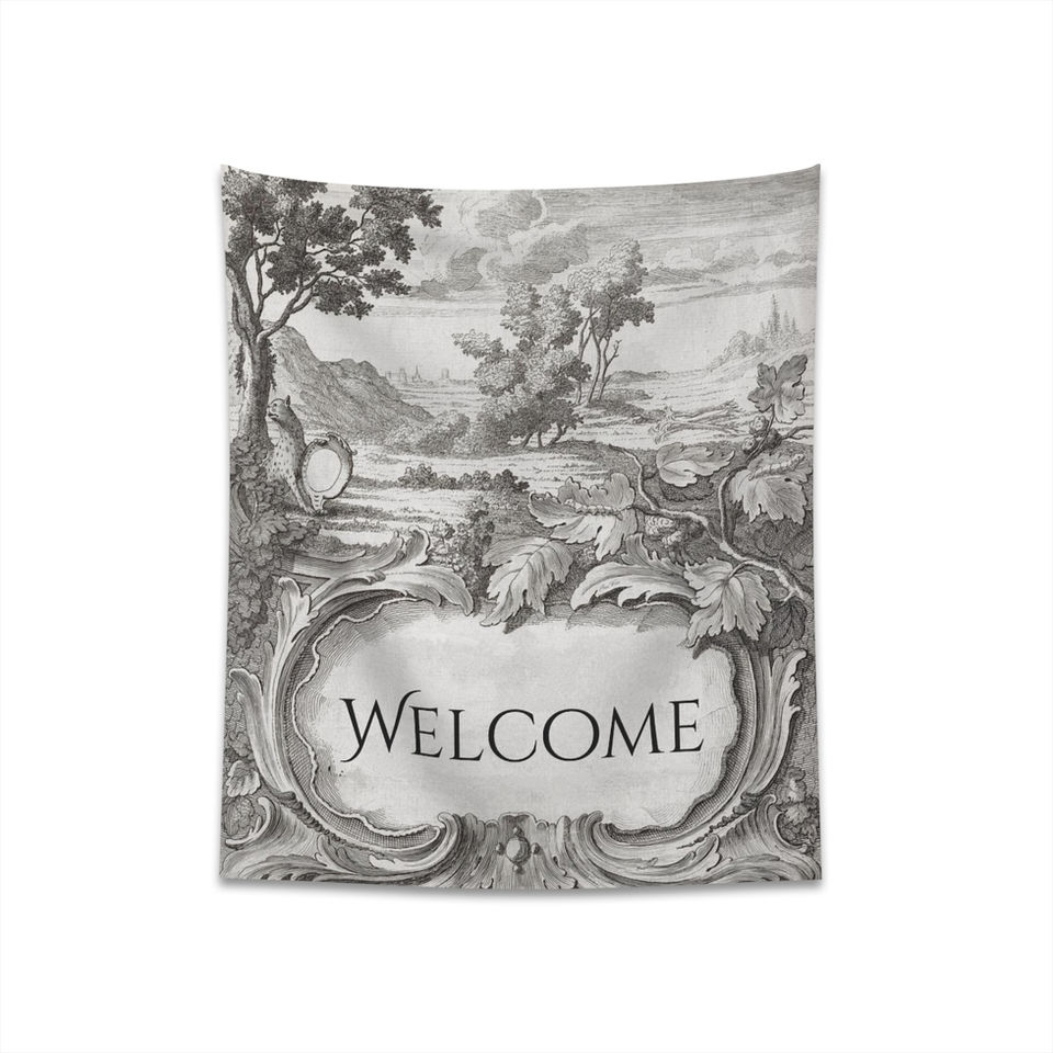 French Toile Welcome Wall Hanging/Banner