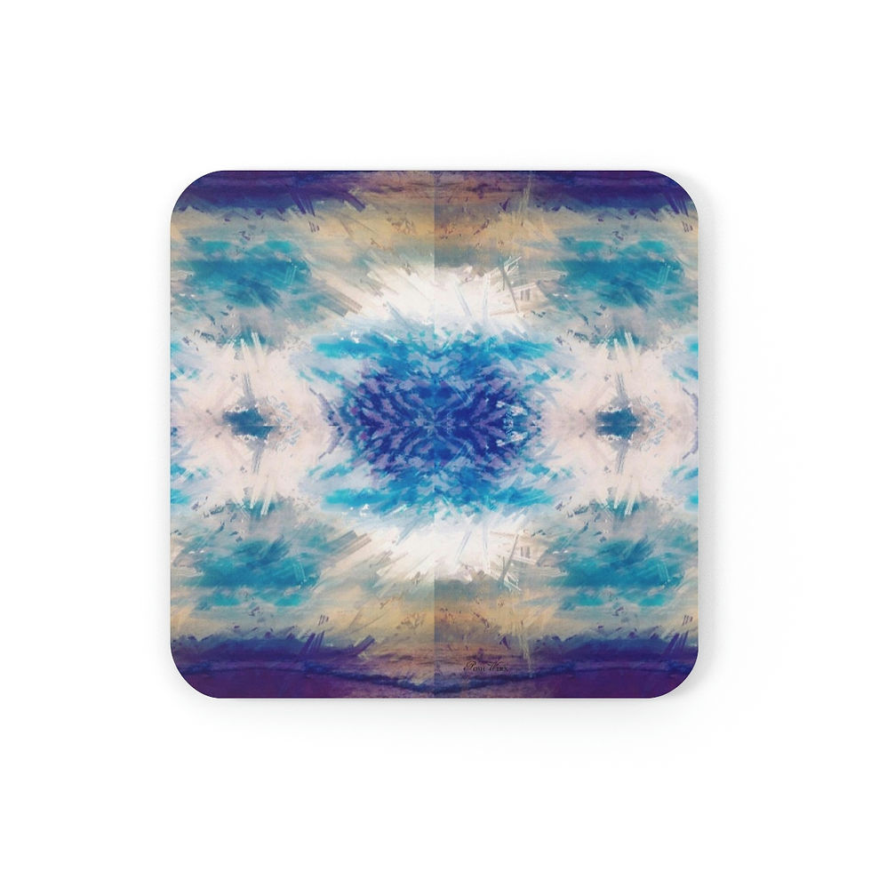 Painted Vista Design Corkwood Coaster Set (4)