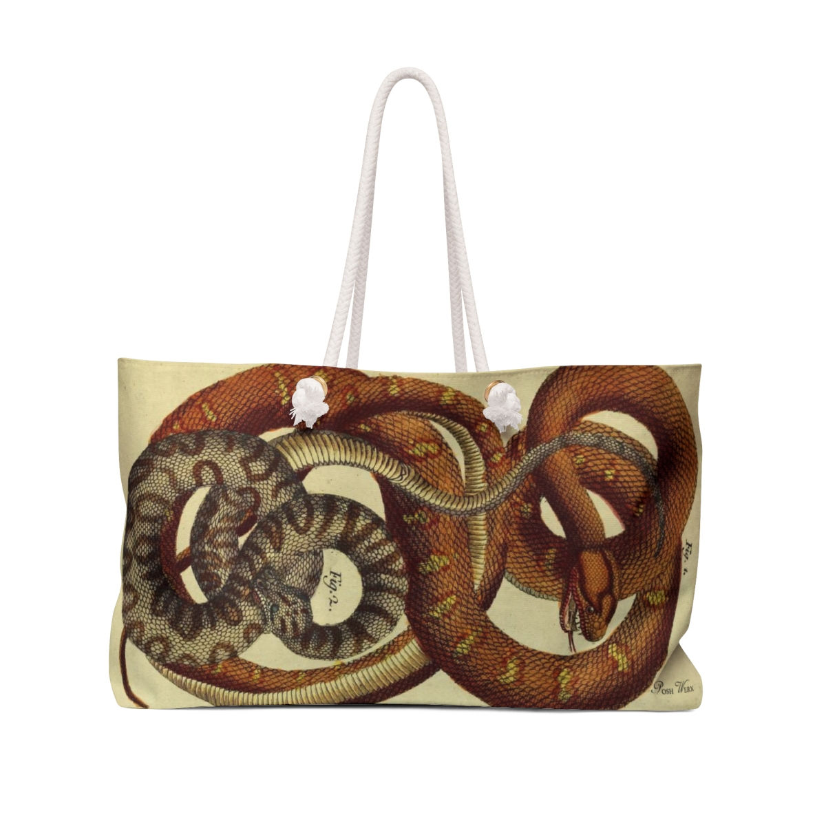 Two Snakes Antique Print Weekender Bag