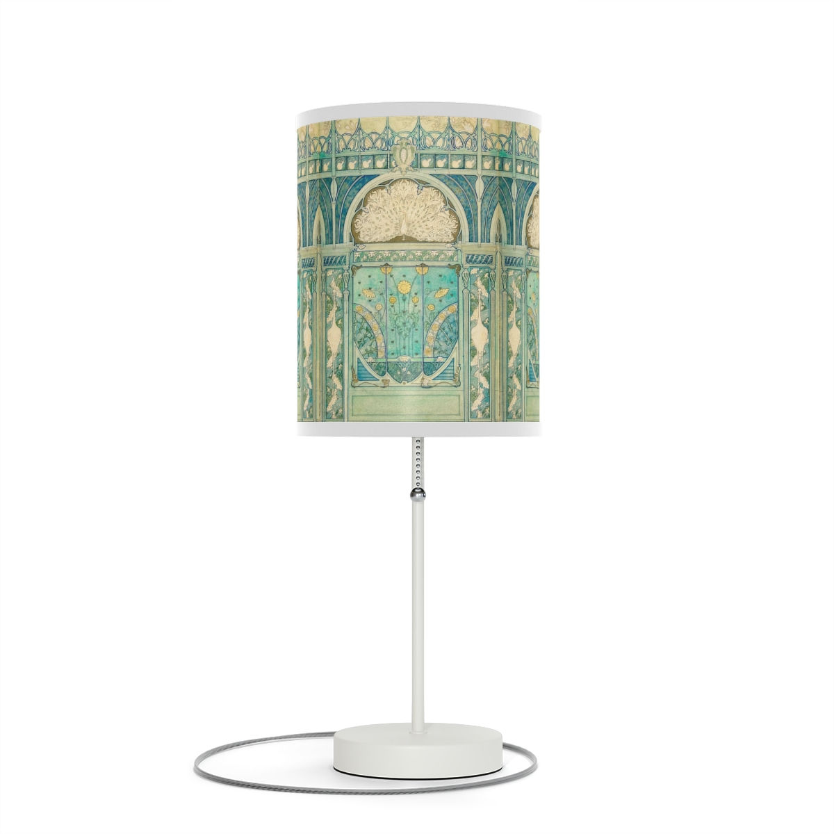 Peacock and Herons Lamp on a Stand, US|CA plug