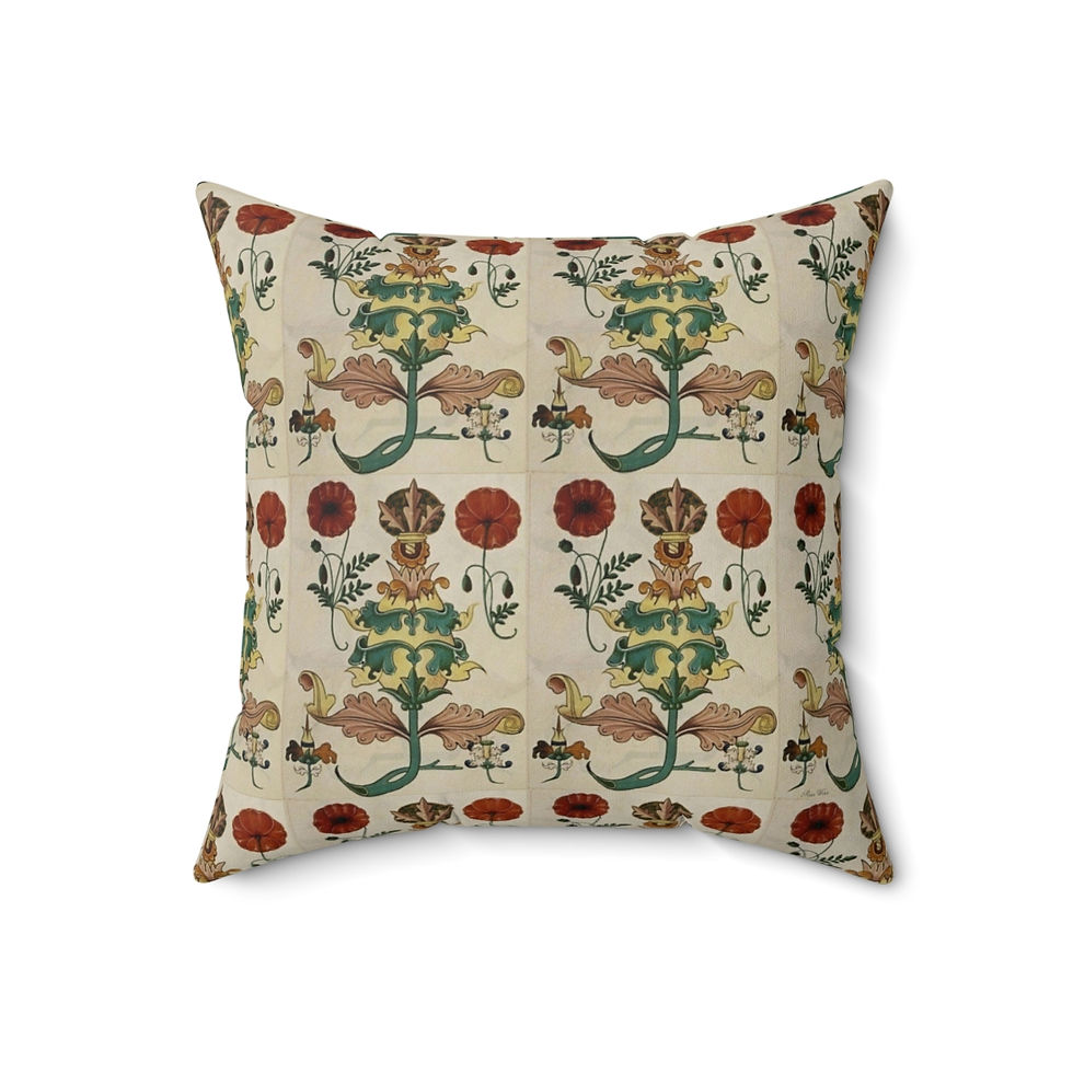 Thumbnail: Two Poppies Spun Polyester Square Pillow (4 sizes)