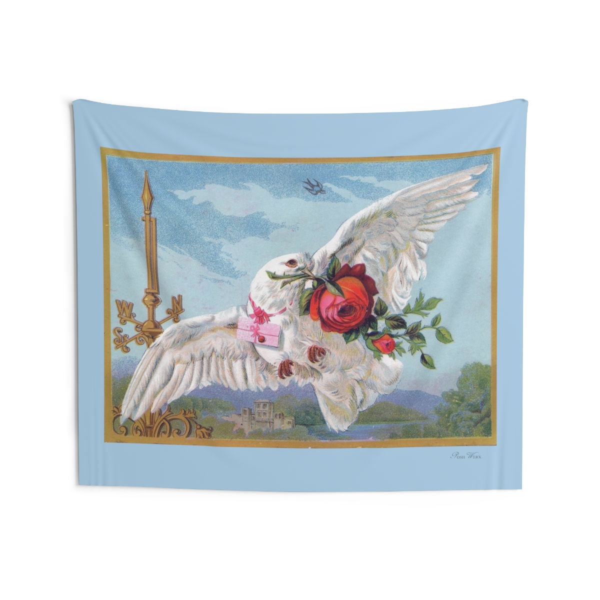 Dove and Rose Indoor Wall Tapestries (7 sizes)