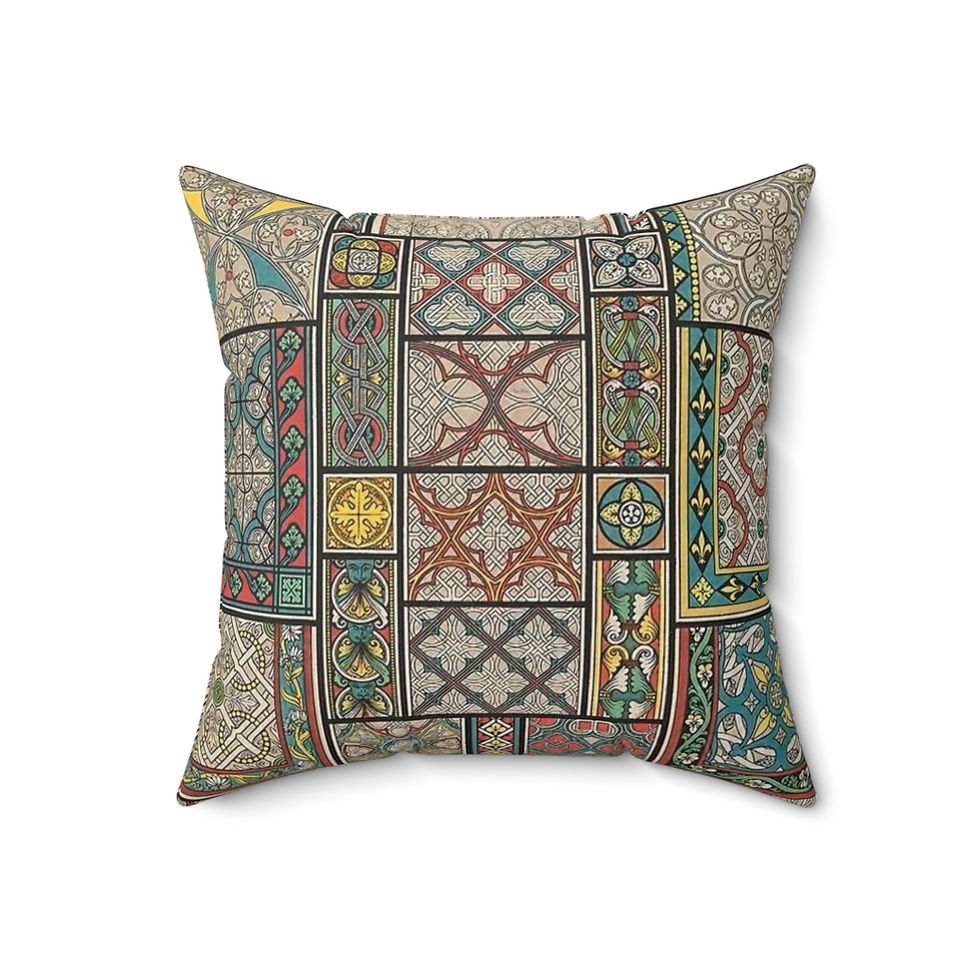 Thumbnail: Stained Glass Spun Polyester Square Pillow