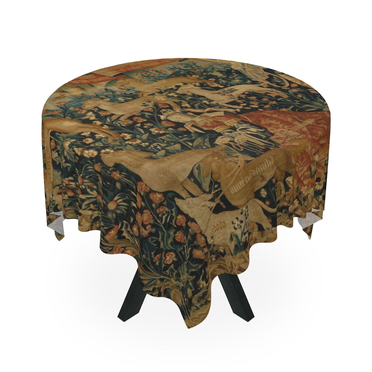 French Tapestry with Red Ribbon Tablecloth
