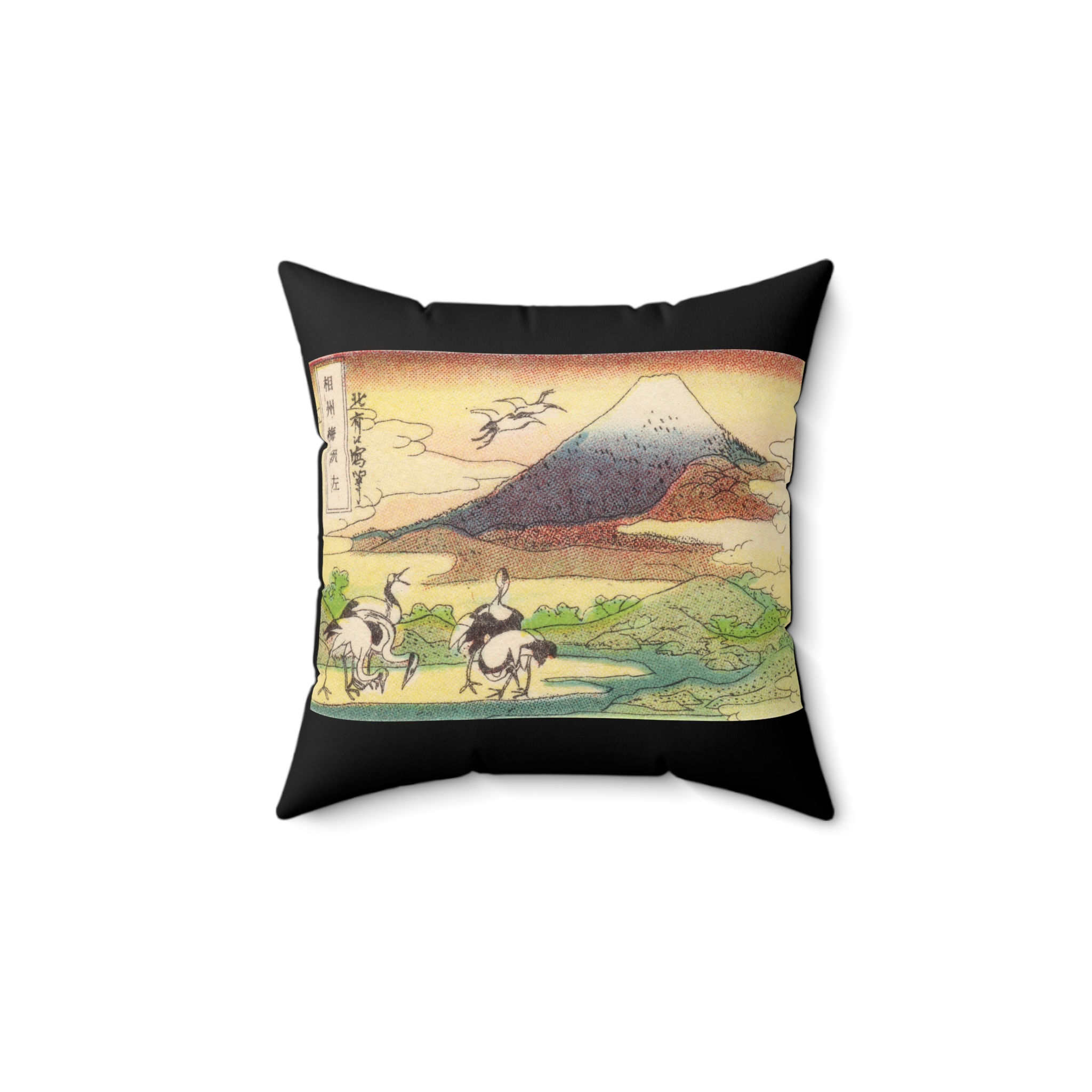 Copy of Japanese Art Faux Suede Square Pillow
