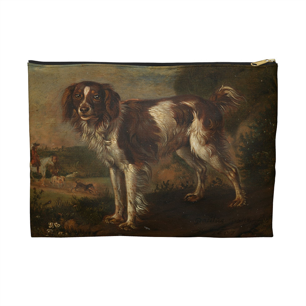 Antique Dog Painting Accessory Pouch (2 sizes)