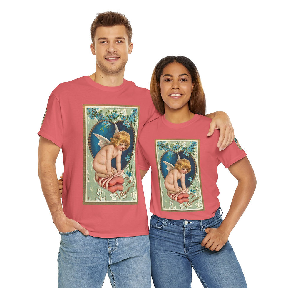 Greetings Cupid Valentines Day Unisex Heavy Cotton Tee (many colors/sizes)