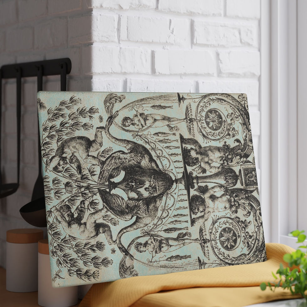 Thumbnail: Swans and Cupids Glass Cutting Board ( 2 sizes )
