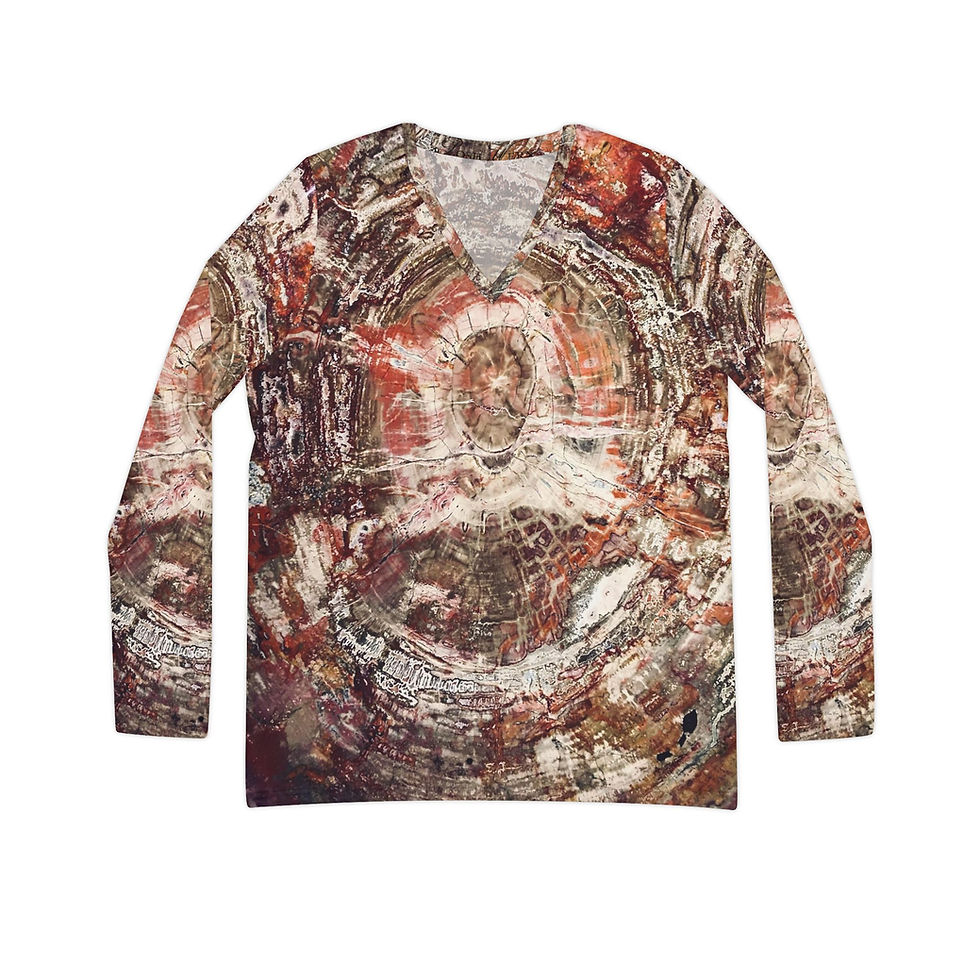 Petrified Tree Stump Women's Long Sleeve V-neck Shirt (8 variants)
