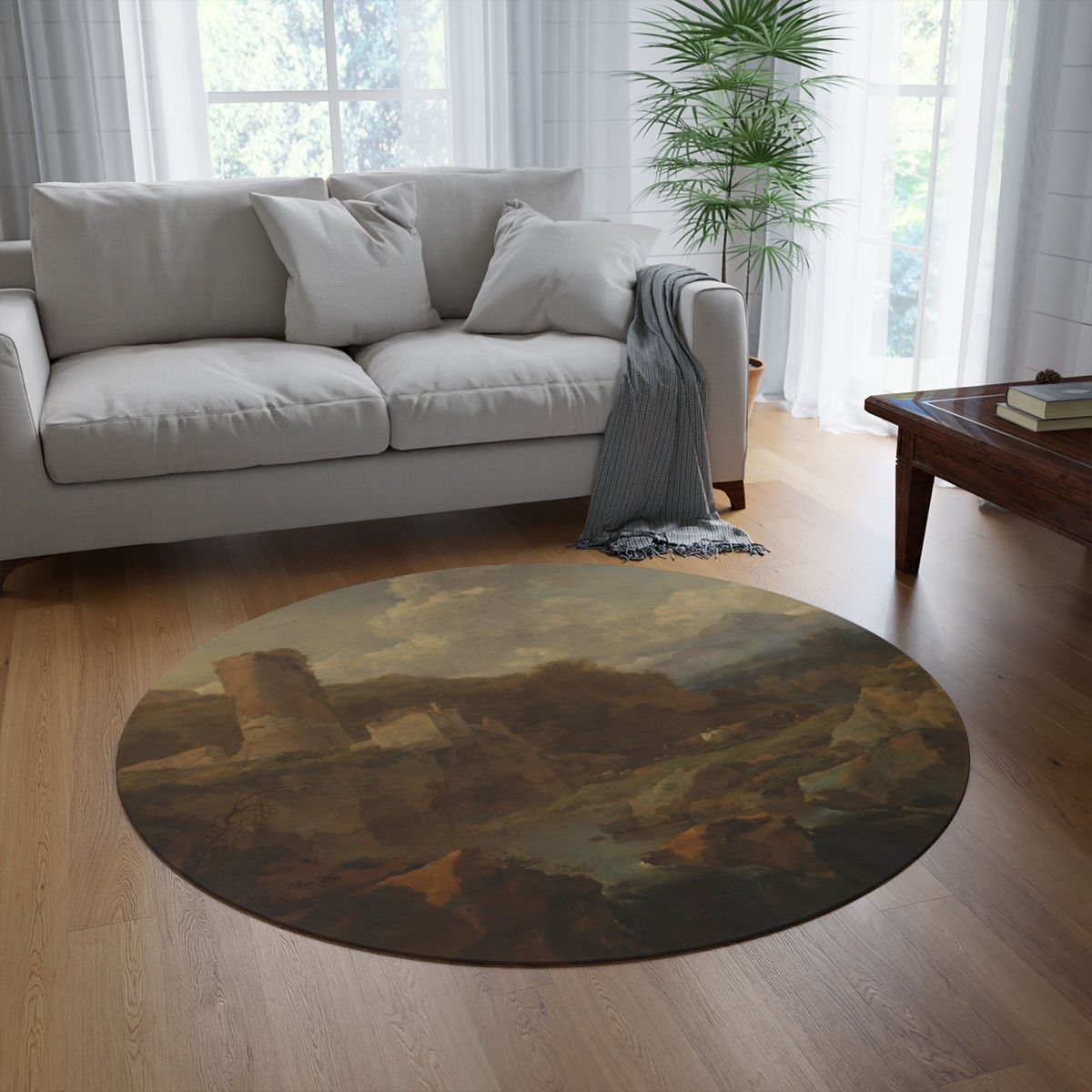 Pastoral Castle Round Rug (1 variant)