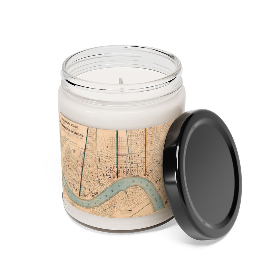 Thumbnail: Antique New Orleans Map Scented Soy Candle, 9oz ( 4 Scents to Choose From )