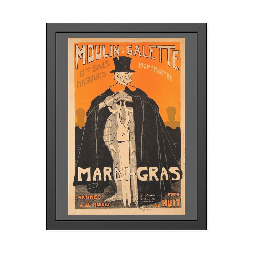 Thumbnail: Mardi Gras Moulin Rouge Antique Reproduction Framed Paper Poster ( 6 variants )